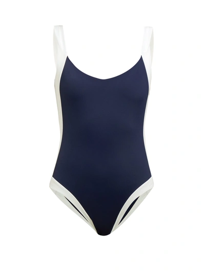 Odyssee Aurelia Colour-block Swimsuit In Navy