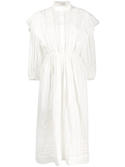 Isabel Marant Étoile Paolina Long Ruffled Cotton Dress In White