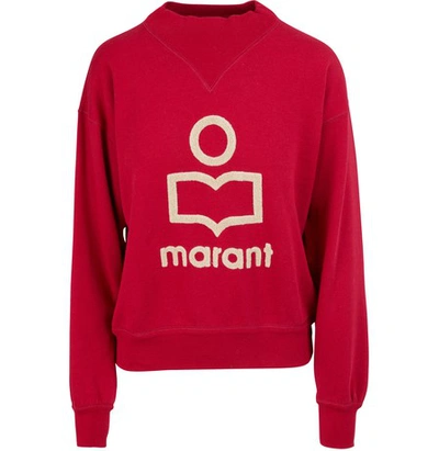 Isabel Marant Étoile Moby Flocked-logo Cotton-blend Sweatshirt In Red