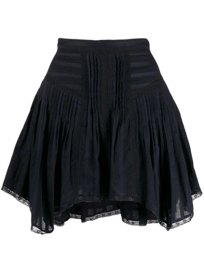 Isabel Marant Étoile Prandali Handkerchief-hem Cotton-voile Mini Skirt In 01bk Black