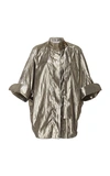 Rejina Pyo Briana Oversized Satin Top In Metallic