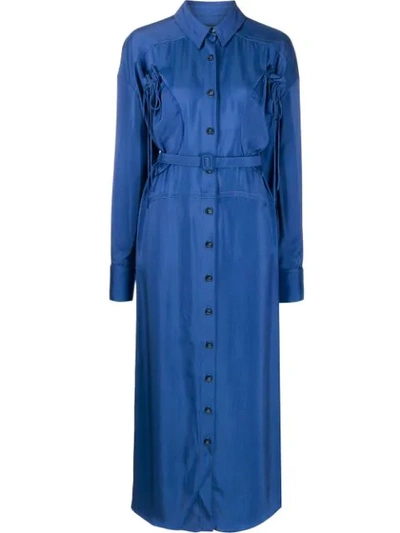 Jacquemus La Robe Valmy Belted Cotton-poplin Maxi Dress In Blue