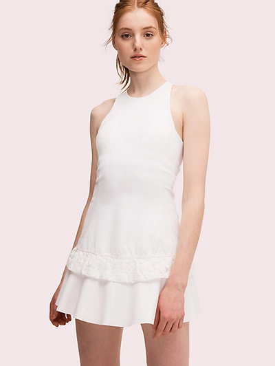 Kate Spade Textured Lace Racerback Tennis Dress In Fresh White