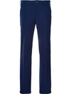 Prada Techno Fabric Trousers In Blue