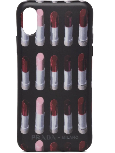 Prada Lipstick-print Iphone X/xs Case In Black