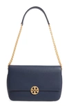 Tory Burch Chelsea Chain-strap Leather Shoulder Bag In Royal Navy