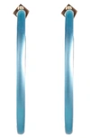 Alexis Bittar Large Skinny Hoop Earrings, Turquoise In Light Turquoise