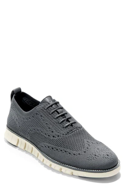 Cole Haan Men's Zerogrand Knit Wing-tip Oxfords In Magnet