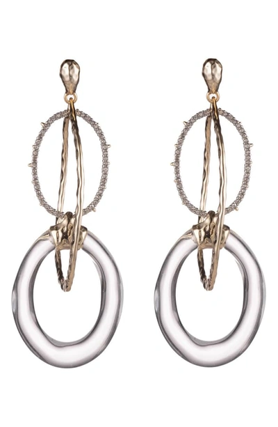 Alexis Bittar Hammered Orbiting-link Earrings In Clear