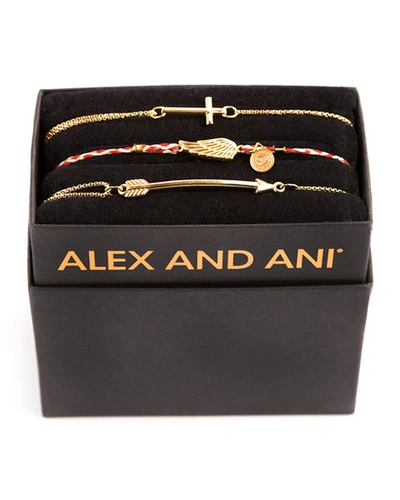 Alex And Ani Mini Cross Bracelet Gift Set, Gold