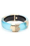 Alexis Bittar Crystal Encrusted Sectioned Hinge Bracelet, Turquoise In Light Turquoise