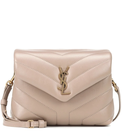 Saint Laurent Toy Loulou Matelasse Leather Crossbody Bag In Beige