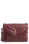 Saint Laurent Toy Loulou Matelasse Leather Crossbody Bag In Rouge Legion