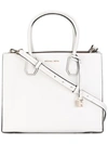 Michael Michael Kors Mercer Medium Convertible Leather Accordion Tote Bag In Optic White/gold