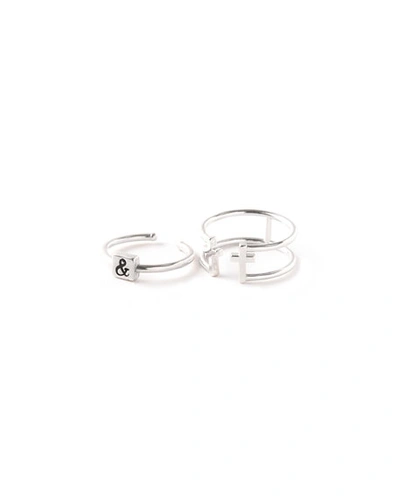 Alex And Ani Faith & Hope Rings, Set Of 2 In Silver