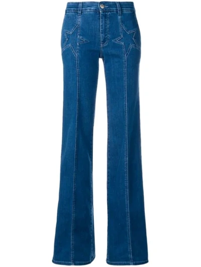 Stella Mccartney Star Detail Flared Jeans In Blue