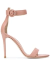 Gianvito Rossi Portofino Patent 105mm Ankle-strap Sandal In Pink