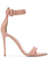 Gianvito Rossi Portofino Patent 105mm Ankle-strap Sandal In Beige