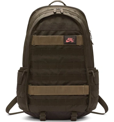 Nike Rpm Backpack Green In Olive/ Sequoia/ Ember Glow