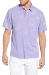 Tommy Bahama Digital Palms Classic Fit Silk Shirt In Violet Tulip