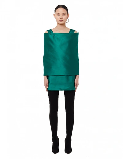 Balenciaga Green Drapered Mini Dress