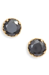 Kate Spade That Sparkle Round Stud Earrings In Jet