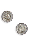 Kate Spade Reflecting Pool Mini Round Stud Earrings In Clear/ Silver