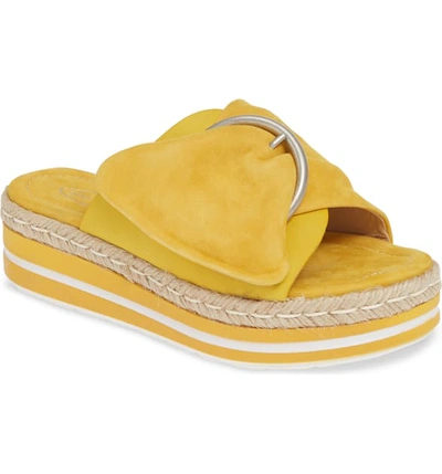 Sheridan Mia Weft Slide Sandal In Yellow Suede