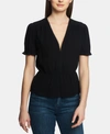 1.state Circle Trim Peplum Blouse In Rich Black