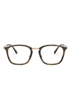 Ray Ban 52mm Square Optical Glasses In Havana/ Gold