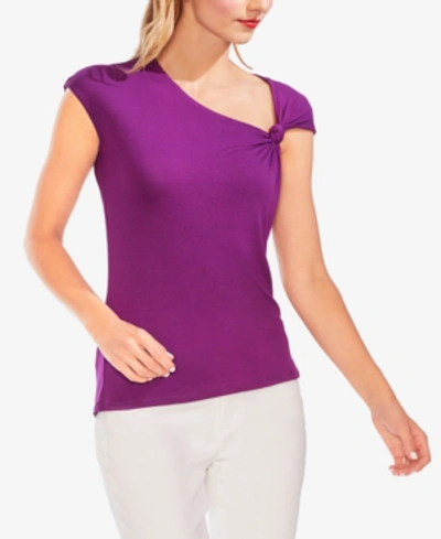 Vince Camuto Asymmetrical Twist-detail Top In Rich Magenta