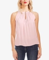 Vince Camuto Gathered-neck Keyhole Top In Pink Haze