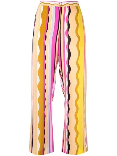 Emilio Pucci Striped Straight Trousers In Multicolour