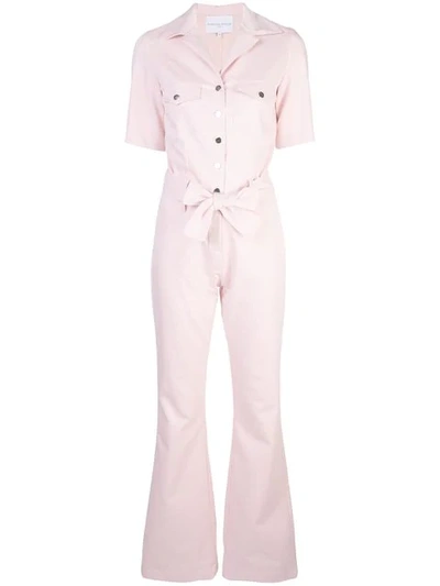 Carolina Ritzler Tie Waist Boiler Suit In Pink