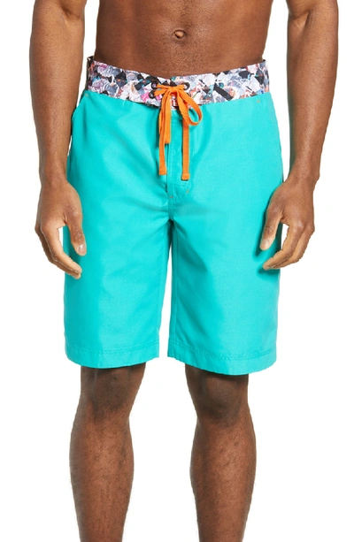 Robert Graham Suliman Board Shorts In Teal