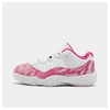 Nike Women's Air Jordan Retro 11 Low Basketball Shoes In Pink / White