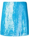 Alberta Ferretti Sequins Short Skirt In Blue