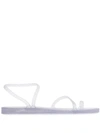 Ancient Greek Sandals Clear Eleftheria Jelly Sandals In Silver