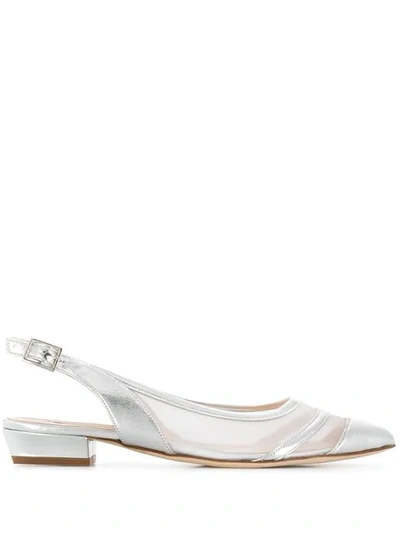 Fabio Rusconi Slingback Ballerina Shoes - Silver