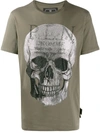 Philipp Plein Platinum Skull T-shirt In Green