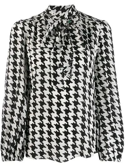 Rixo London Houndstooth Shirt In White