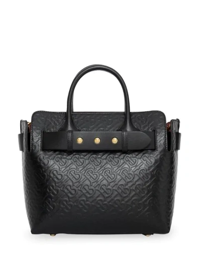 Burberry The Medium Monogram Leather Triple Stud Belt Bag In Black