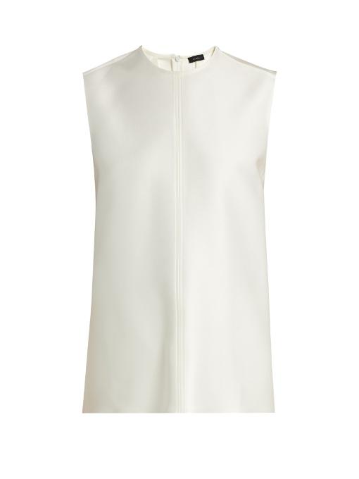 Joseph Jess Overlay-back Double-faced Satin Top In Ivory | ModeSens