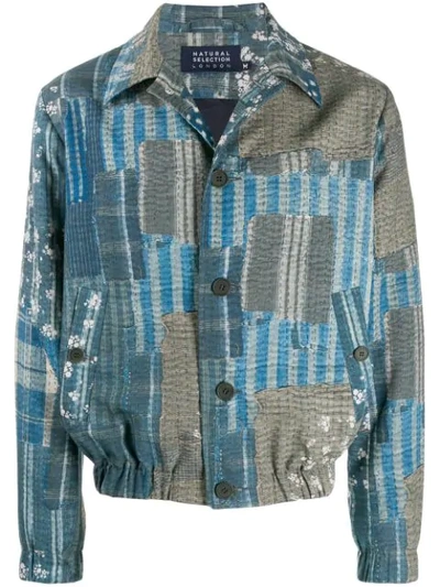 Natural Selection Hemdjacke Mit Patchwork-print In Blue
