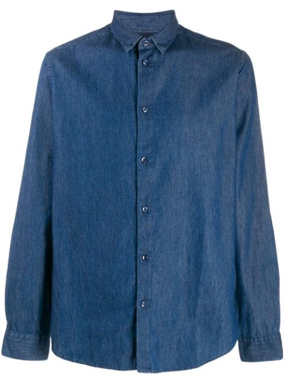 Natural Selection Button Denim Shirt In Blue