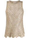 Snobby Sheep Knitted Vest Top - Gold