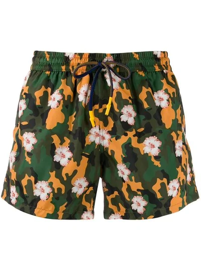 Entre Amis Camouflage Swimming Trunks In Green