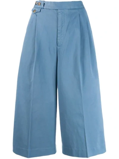 Polo Ralph Lauren Cropped Wide-leg Trousers In 107 Light Blue