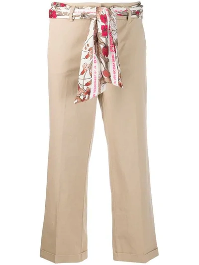 Cambio Scarf Belt Trousers In Neutrals
