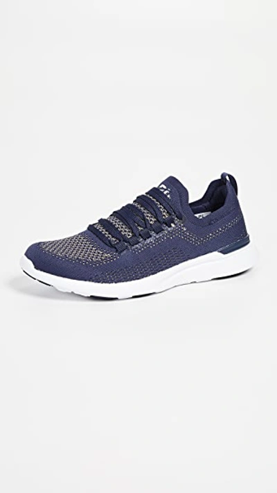 Apl Athletic Propulsion Labs Techloom Breeze Trainers In Navy/metallic Gold/white